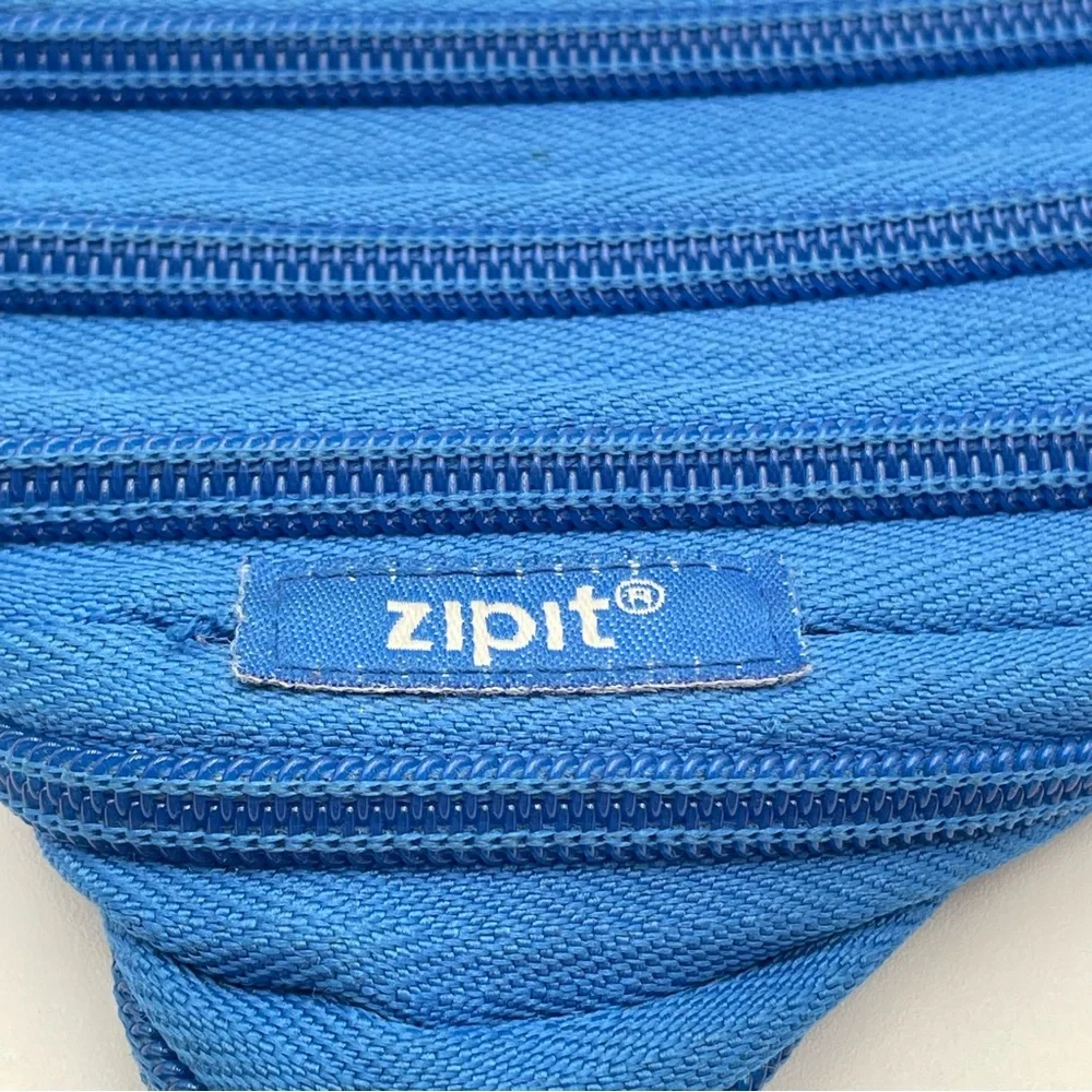 Zipit Blue Monster Pencil Case Pouch fun School Work Smile Kids